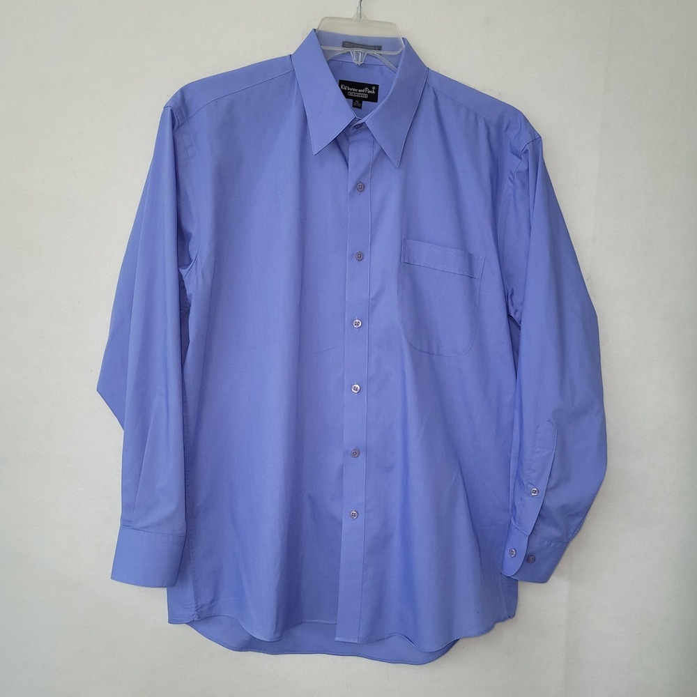 Kilburne Finch Men Blue Dress Shirt Long Sleeve Button Down Pocket Size 16-32/33